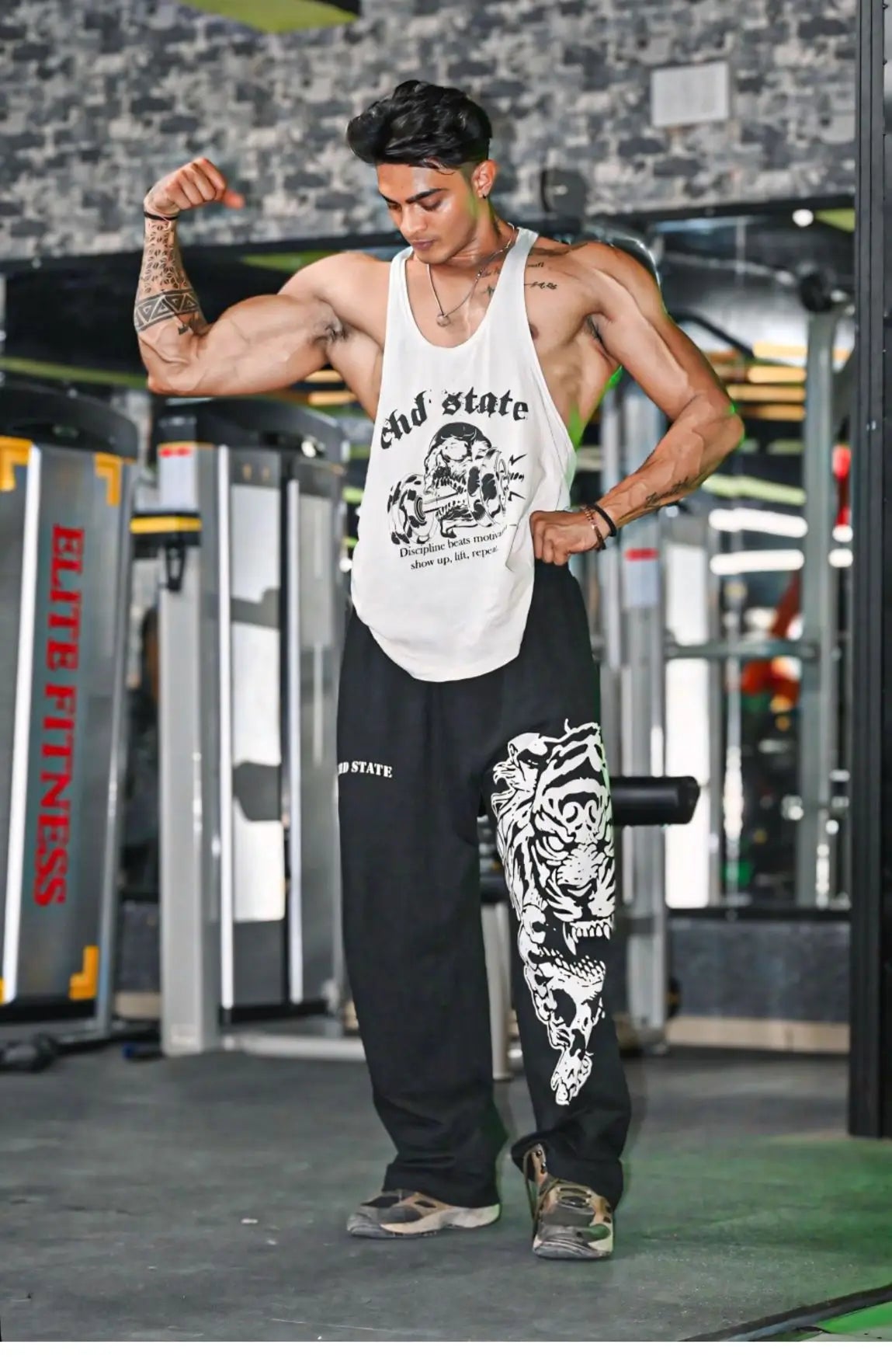 TIGER SKULL WIDE LEG JOGGERS