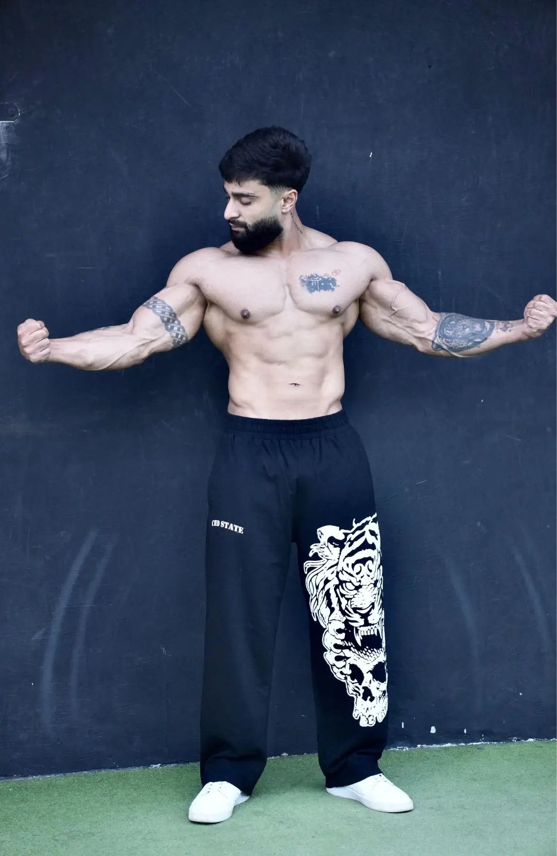 TIGER SKULL WIDE LEG JOGGERS
